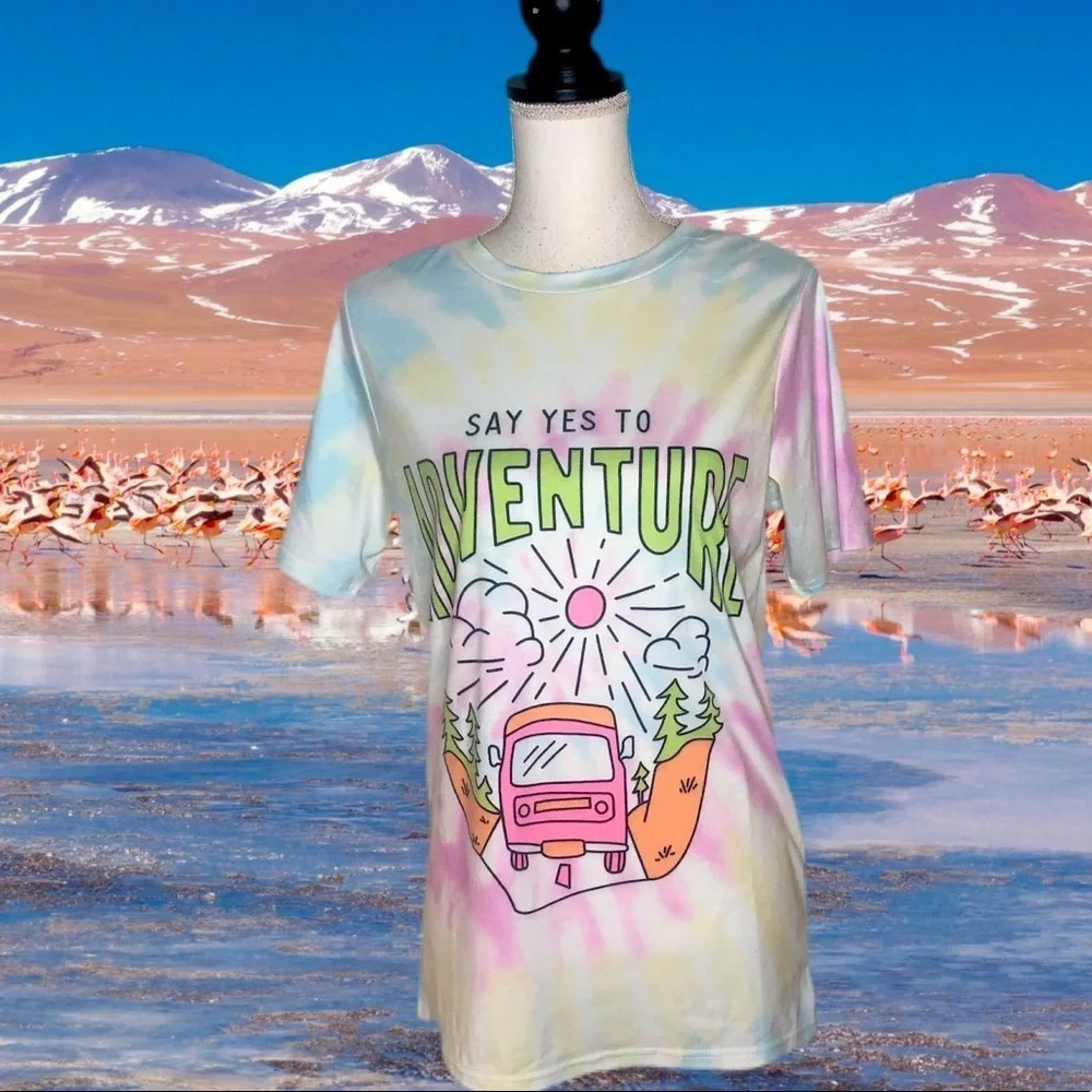 Modern Style Me tie die tee. Size Med. pastel
